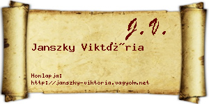 Janszky Viktória névjegykártya